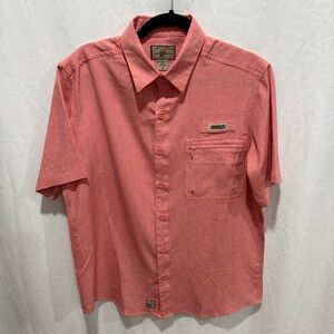 Hook and Tackle Sun Protection Fishing Shirt M Outdoor Travel Button Up Dad Bold